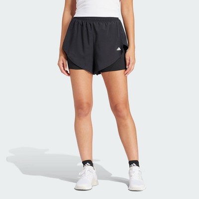 adidas Gym & Training Quần Short 2 trong 1 dành cho Tập Luyện Nữ Đen IQ2655