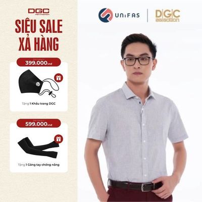 Áo Sơ Mi Nam Ngắn Tay DGC Dáng Ôm Slim Fit Phong Cách Trẻ Trung - SASNCB30M-S