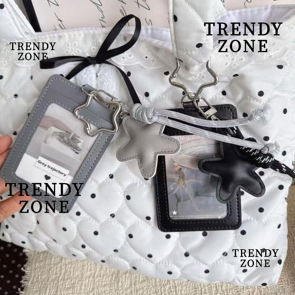 TRENDYZONE Kpop Idol Photocard Holder, INS PU Leather Card Holder, Y2k Idol Photo Cards Tay áo