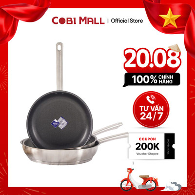 Chảo sâu chống dính inox 304, size 28cm – Tay cầm chắc chắn, truyền nhiệt nhanh – Dongnam | Cobihome