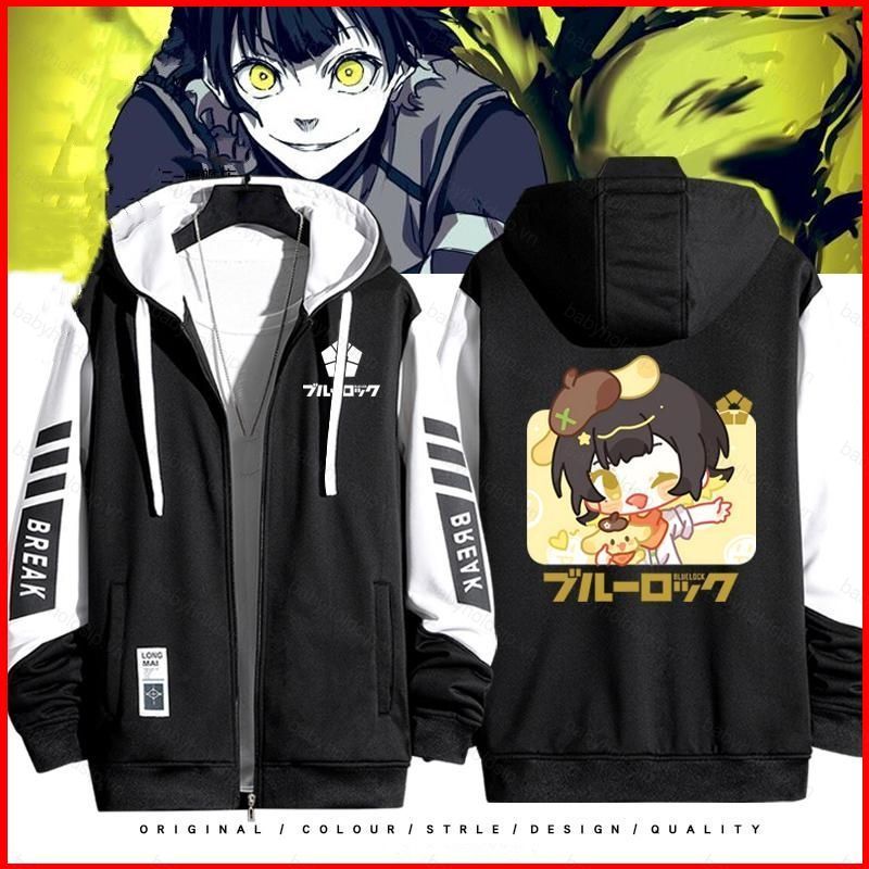 BS1 Blue Lock Bachira Meguru Chigiri Hyoma Nagi Seishiro áo dây kéo Áo khoác Hoodie cardigan áo len 