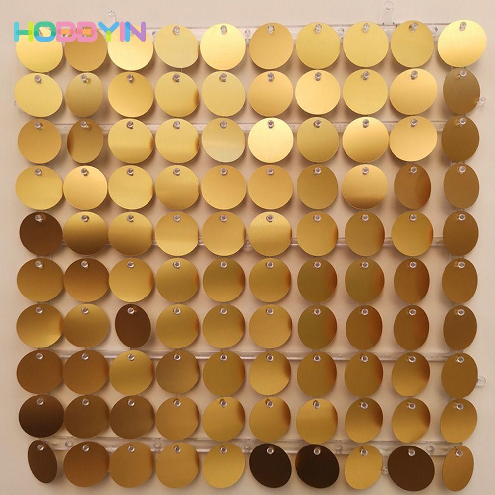 HOBBYIN Sequin Panel Trang trí tường, Phông nền sequin tròn lấp lánh, Tấm trang trí phông nền màu và