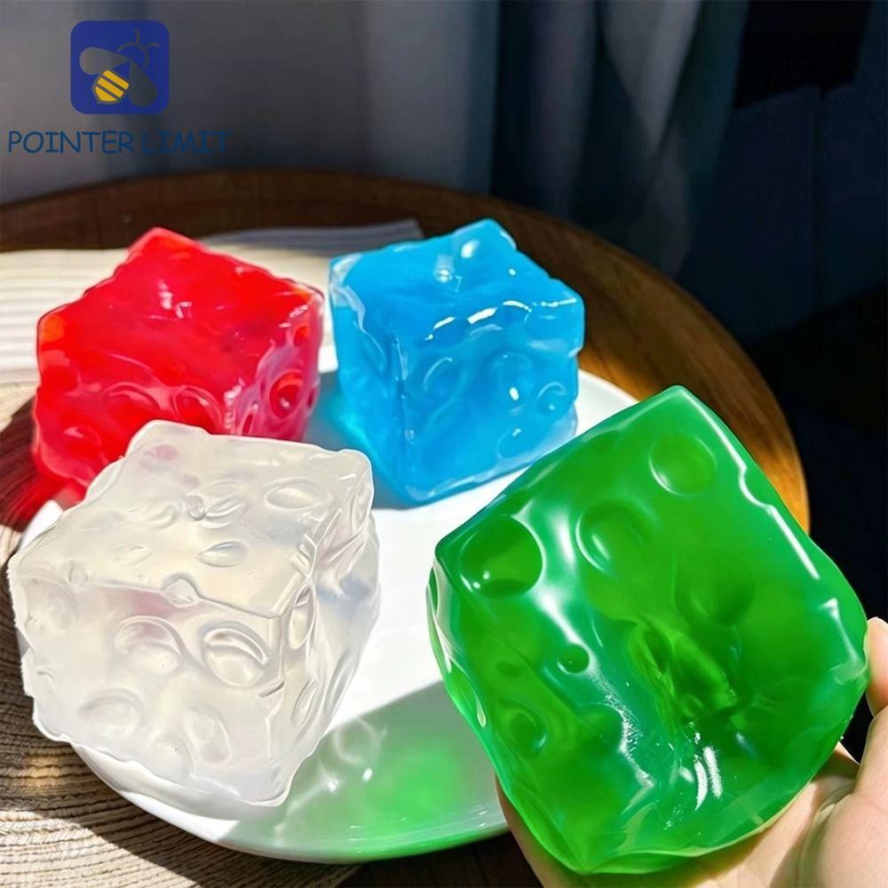 POTER LIMIT Cheese Squishy Toy, Pinch Super Soft Cheese Cube Ball, Handmade 7.5cm Dầu Dừa Vuông Cảm 