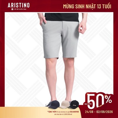 Quần Short Âu Kẻ Nam Aristino Regular Fit ASO052AS4