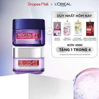 Bộ kem dưỡng ngày và đêm chống rãnh nhăn lão hóa sớm Revitalift Line Hyaluronic Acid L'Oreal Paris 50mlx2