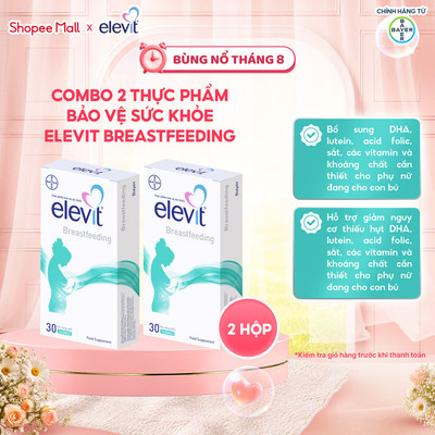 Bộ 2 Elevit Breastfeeding Vitamin bổ sung cho phụ nữ sau sinh và cho con bú có DHA, Omega3, Canxi và Các khoáng chất