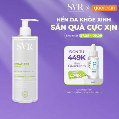 Nước tẩy trang sạch sâu loại bỏ dầu nhờn SVR Sebiaclear Eau Micellaire 400ml