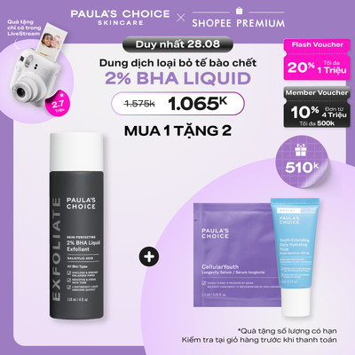 Dung dịch loại bỏ tế bào chết giảm mụn Paula's Choice Skin Perfecting 2% BHA Liquid Exfoliant 2010