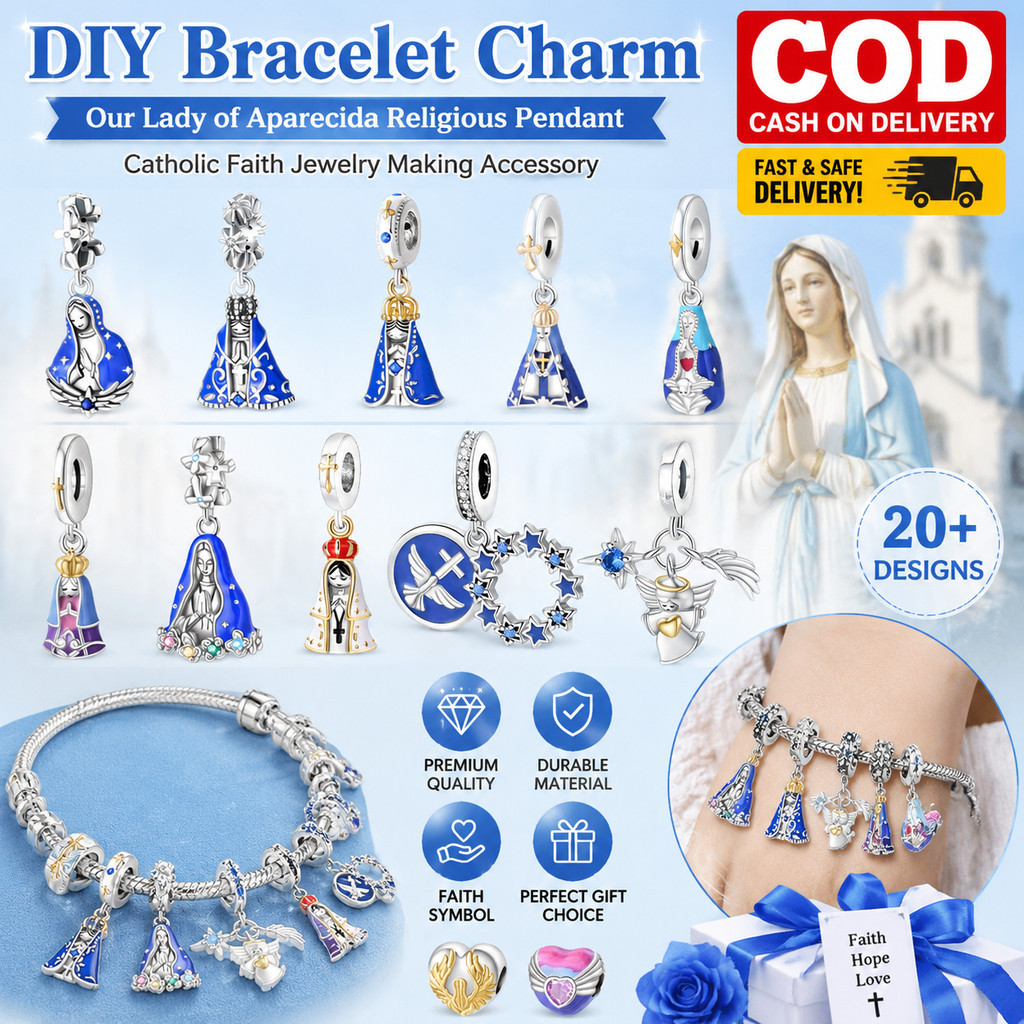 Mặt dây chuyền tôn giáo Đức Mẹ Aparecida DIY - Charm Đức Trinh Nữ Maria cho vòng tay, Dây chuyền & T
