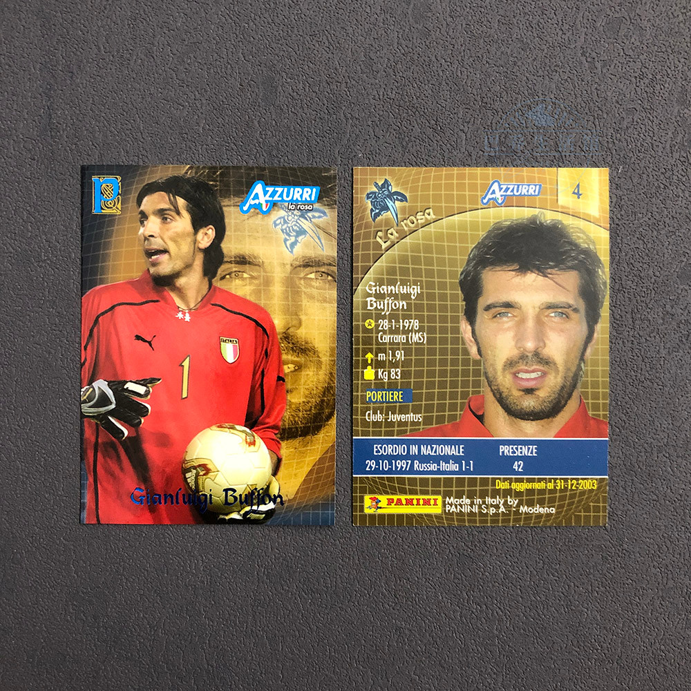 4 Panini Panini 2004 Đội tuyển quốc gia Ý AZZURRI Ngôi sao Thẻ buffon chính thức