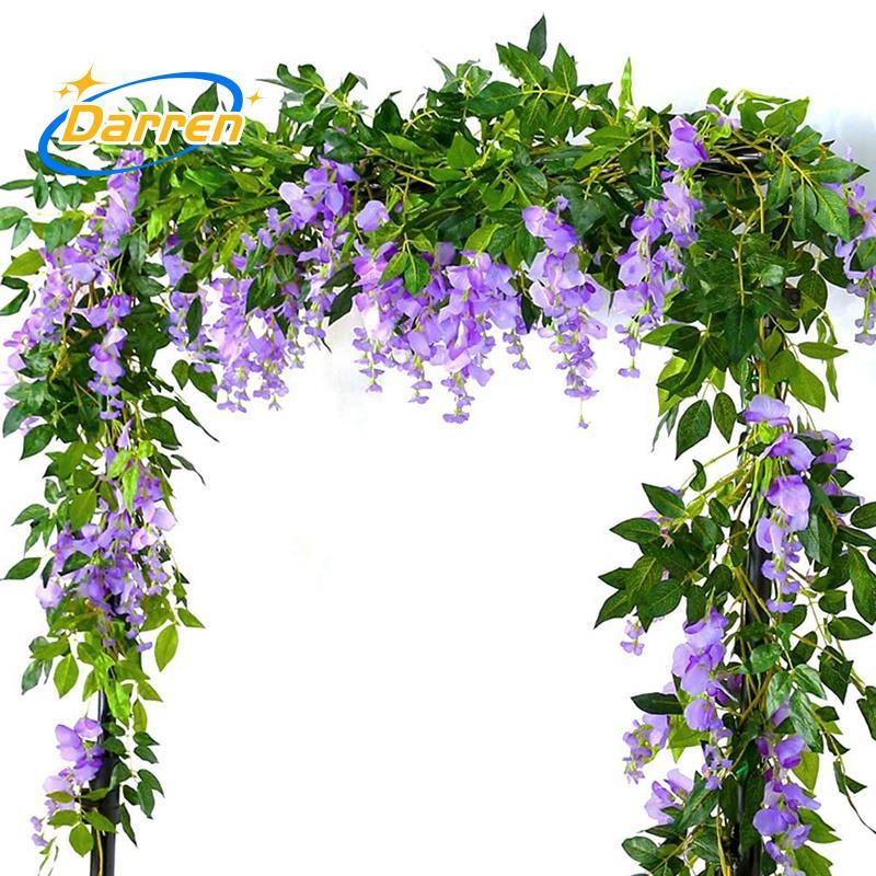 2 Cái 7Ft / Cái Cây Nho Wisteria Nhân Tạo, Hoa Vòng Hoa Wisteria Vine Mây Treo Hoa Cho Lễ Ngoài Trời