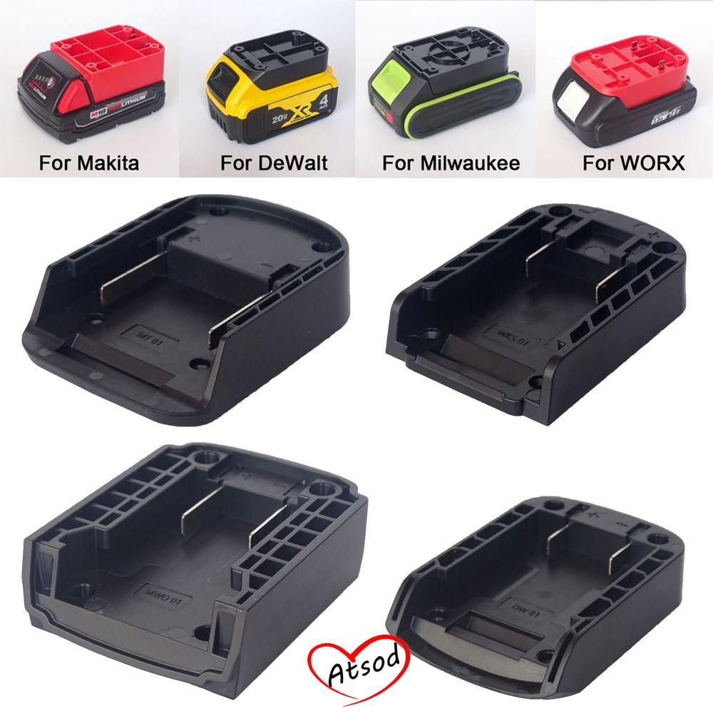 ATSOD DIY Adapter, Đầu nối pin ABS di động, Vỏ đầu sạc bền cho pin Lithium Makita / DeWalt / WORX / 