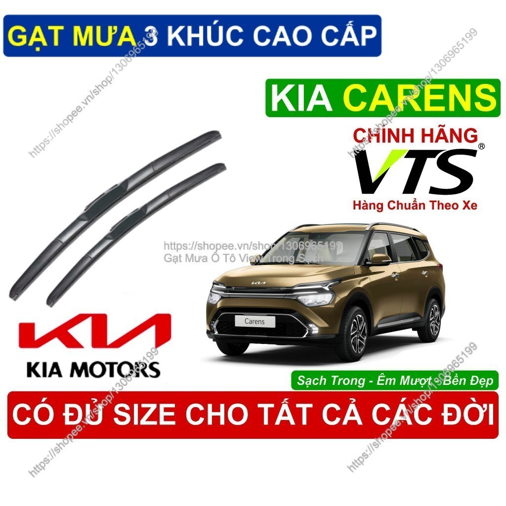 Gạt Mưa 3 Khúc VTS Kính Lái KIA CARENS, Cặp Gạt M.ưa Kính Lái KIA CARENS,  KIA CARENS