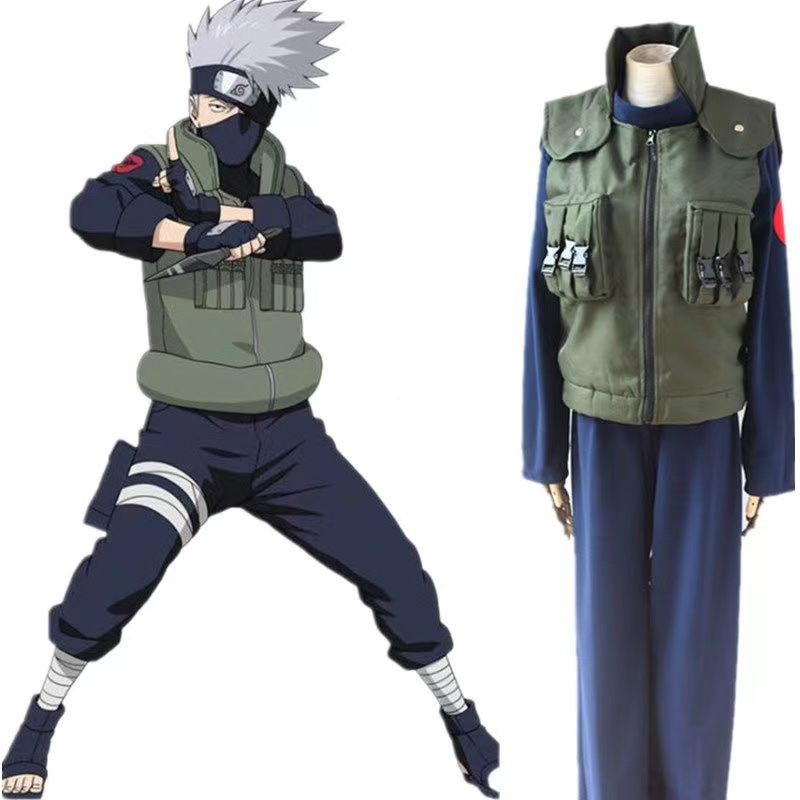 Naruto Anime Konoha Trang Phục Hóa Trang Hatake Kakashi Ue Shinobu NARUTO COS Bộ Quần Áo NARUTO Hata