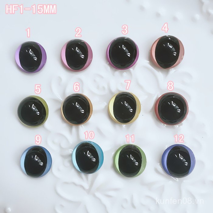 DIY Búp Bê Búp Bê Len Cảm Thấy Động Vật Mẫu Kính Nhãn Cầu Mắt Mắt Thẩm Mỹ Mắt HF1-15mm