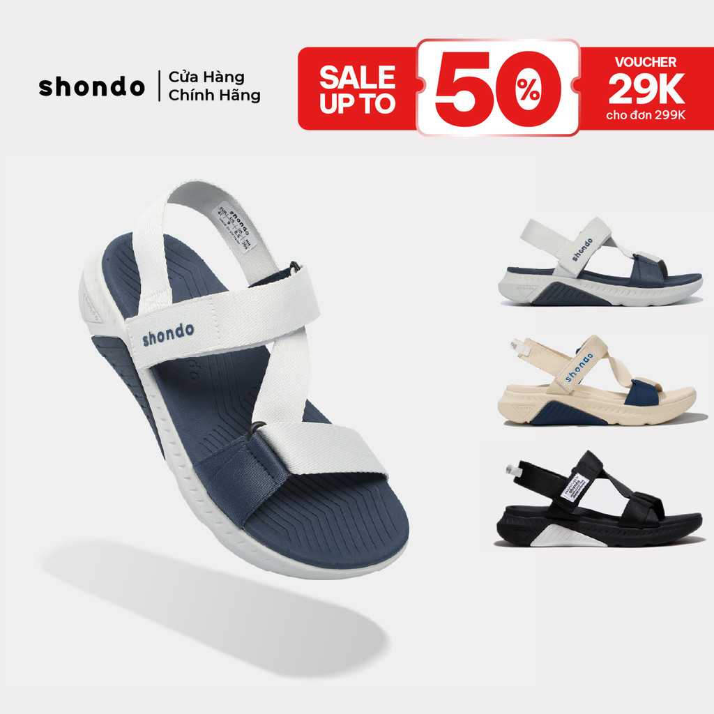 Giày Sandal Nam Nữ Shondo F7R Đế Cao 5cm Nhẹ Đi Học Đi Chơi Nhiều Màu
