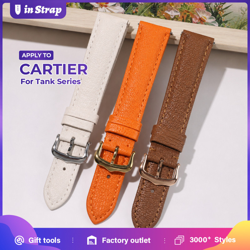 Tương thích với CARTIER Tank London Santos Clé de Cartier Pin Khóa Và Khóa Phong Cách Da Cừu Cam Dây