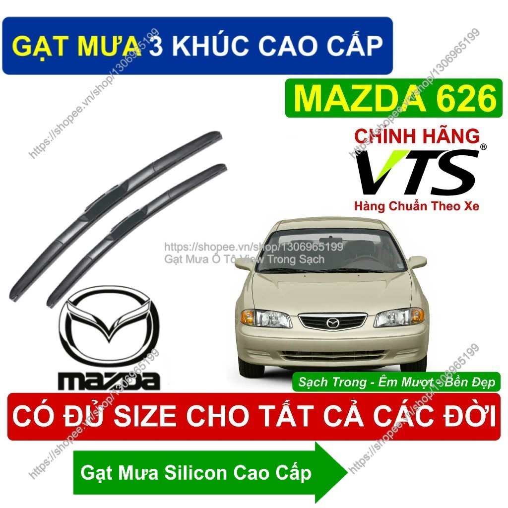 Gạt Mưa 3 Khúc Cao Cấp. Gạt Mưa Êm Mượt Kính Lái Mazda 626. Cặp Gạt Mưa Kính Lái Mazda 626.  Mazda 6