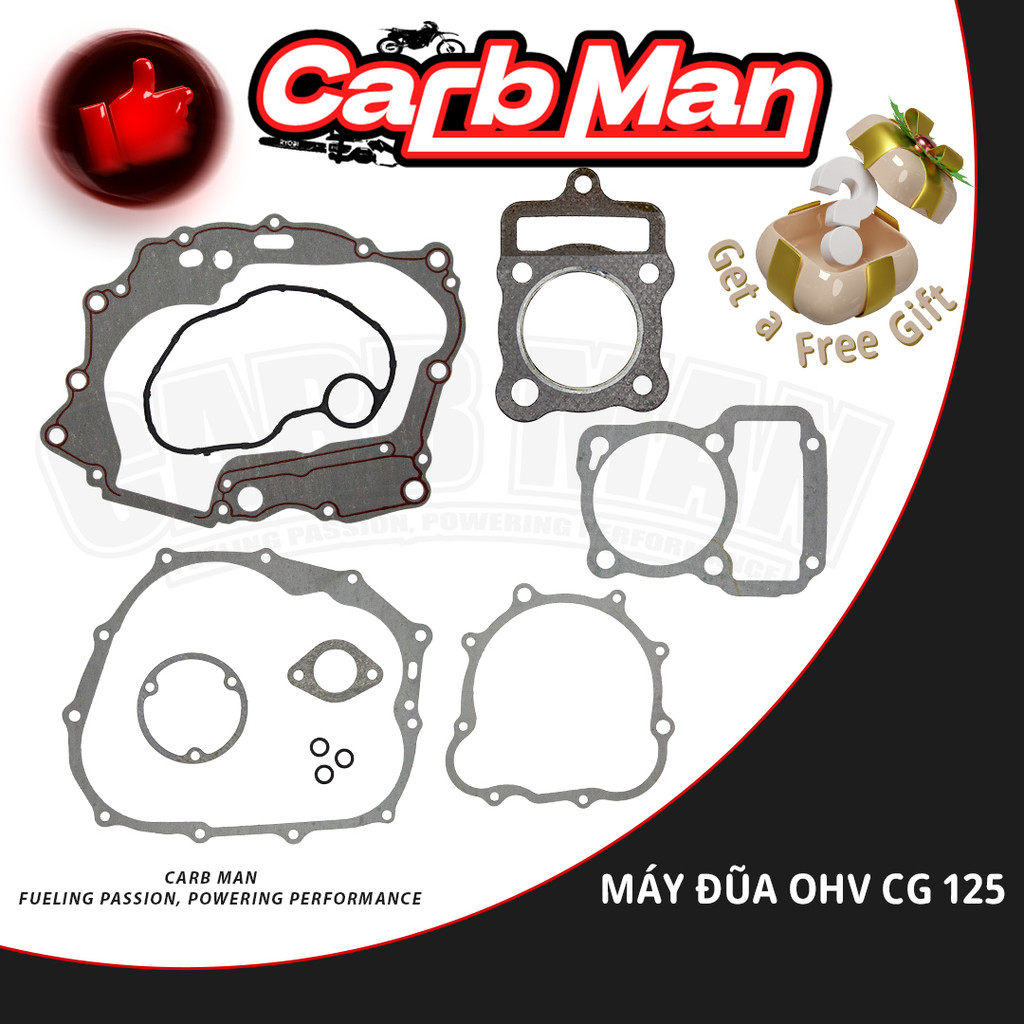 Bộ Ron Máy Đại Tu Đầy Đủ Cho Honda CG125 4 Thì 4T Động Cơ Máy Đũa OHV 125cc Xe Côn Tay Cổ Điển Cafe 