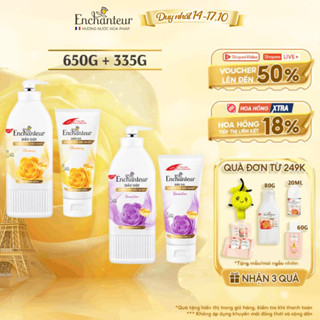 Combo Dầu gội và Dầu Xả Enchanteur Kera-B5 Charming dưỡng tóc siêu mượt và phục hồi 650g & 335g