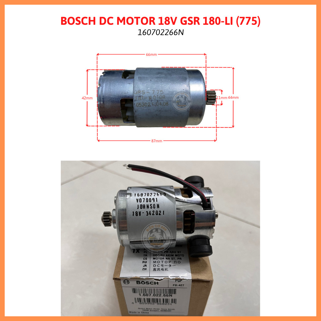 DC Motor 18V máy khoan pin BOSCH GSR 180-LI (160702266N)