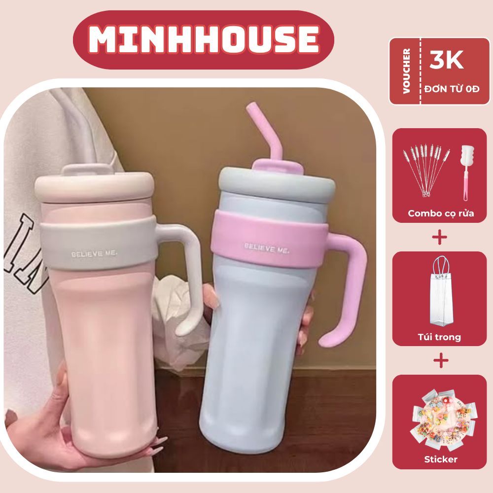 Bình Giữ Nhiệt Believe Me Giữ Nhiệt 24H, Ly Inox 316 Cao Cấp Chống Gỉ Nhiều Màu Không Đổ Mồ Hôi - PC