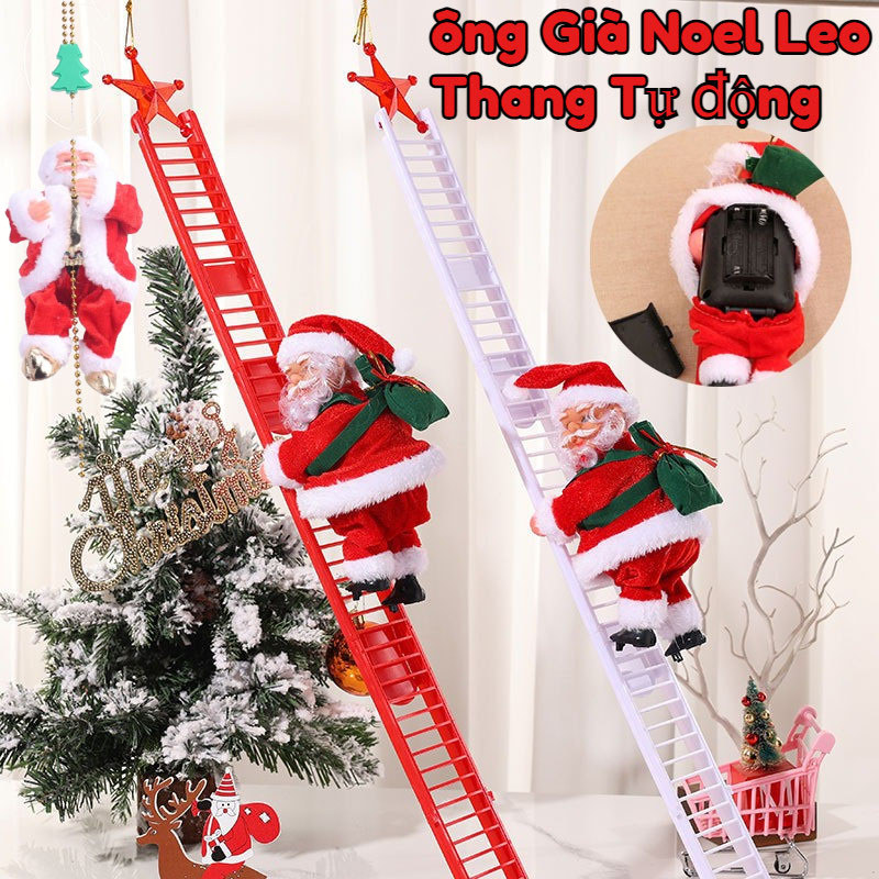 Thang Leo Núi ông Già Noel,Đồ Trang Trí Treo điện âm Nhạc,Chuyển động Chân Thực,Quà Tặng Cho Trẻ Em 