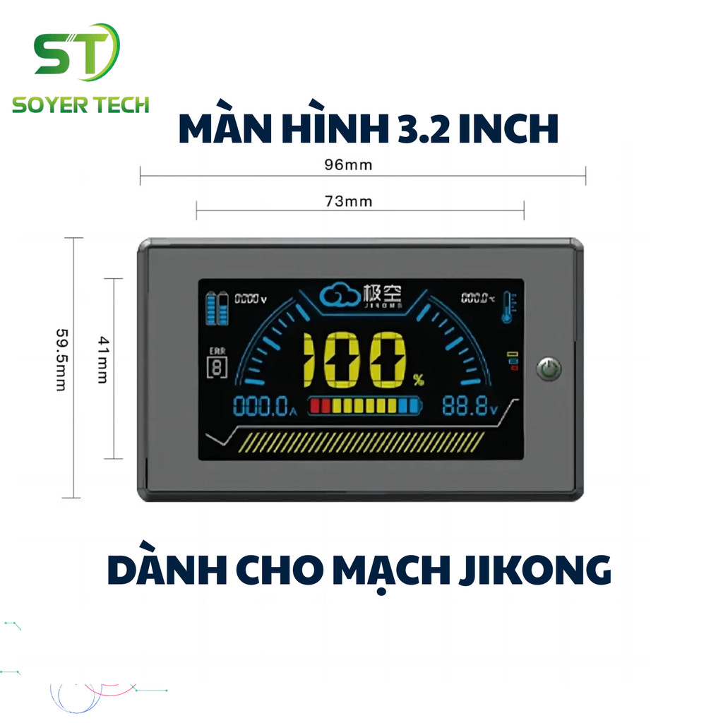 MÀN HÌNH DÀNH CHO MẠCH JK - MÀN HÌNH 3.2 INCH - HIỂN THỊ ĐẦY ĐỦ THÔNG SỐ