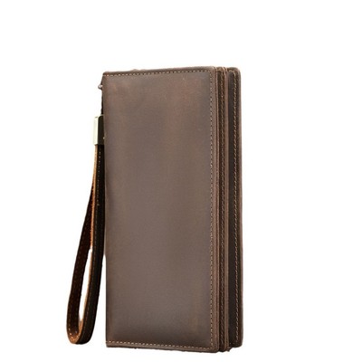 Ví nam nữ dài Đựng Tiền và Thẻ Card DA BÒ THẬT Chống trộm Từ Tính RFID BEE GEE VNA9034