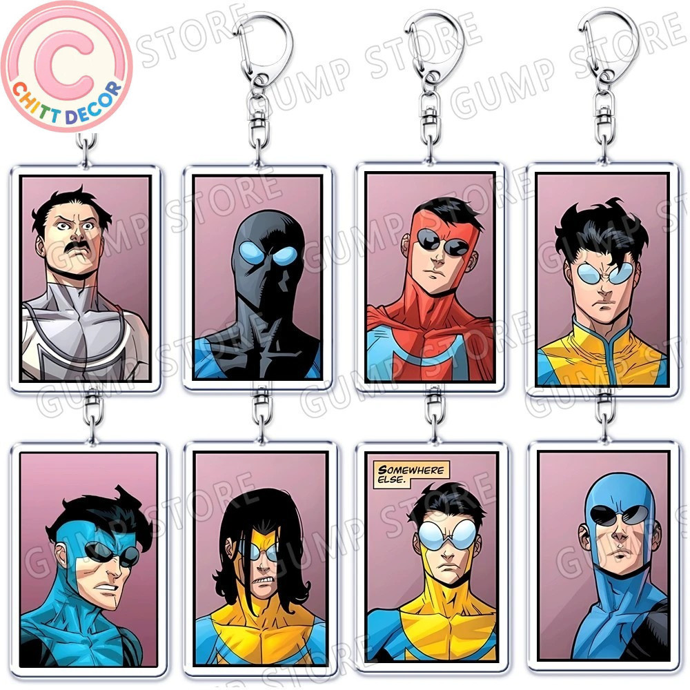 Móc khóa Invincible siêu anh hùng Omni-Man hoạt hình mica acrylic phụ kiện míca