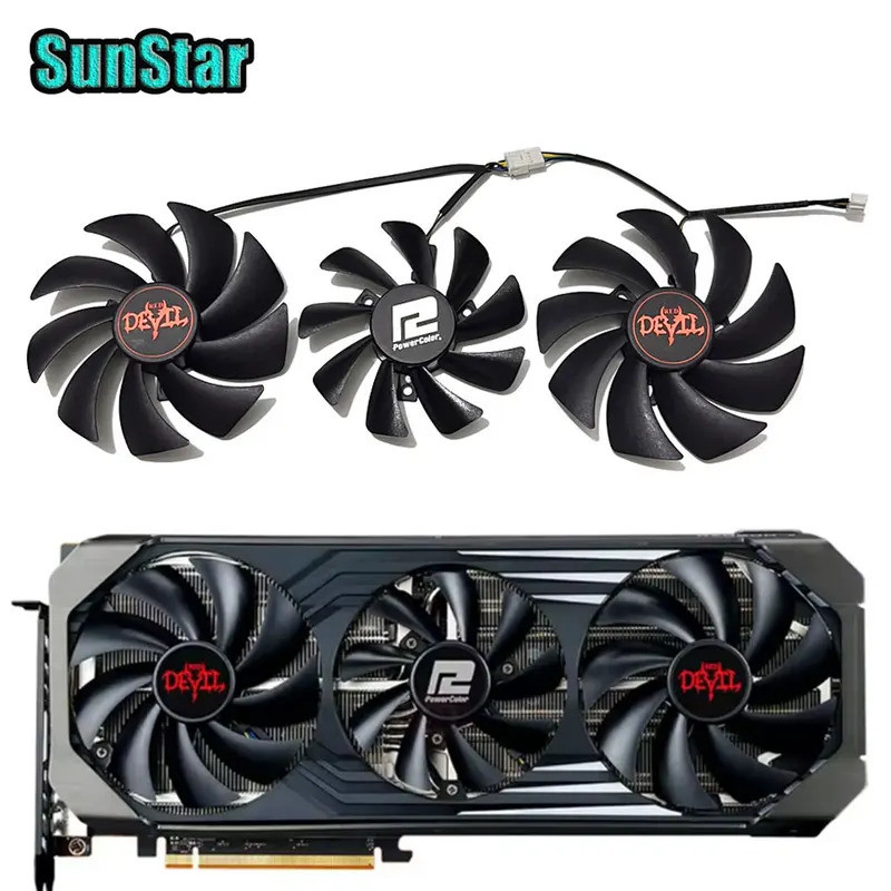 I 'New FD9015U12D 85MM-95MM 4PIN 12V 0.5A Quạt Làm Mát GPU, Dành Cho POWERCOLOR RX6600XT 6750XT 6800