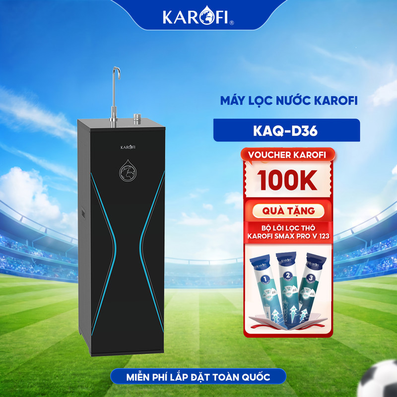 [TẶNG BỘ LÕI] Máy lọc nước RO Mỹ 10 lõi KAROFI KAQ-D36 - Cụm lõi Smax hiệu suất cao - Lắp miễn phí