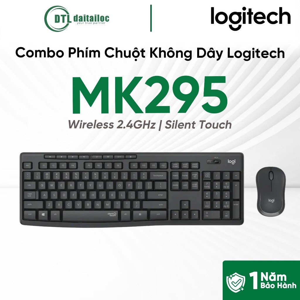 Bộ Phím Chuột Không Dây Logitech MK295 Silent | | Chính Hãng | Bảo Hành 12 Tháng