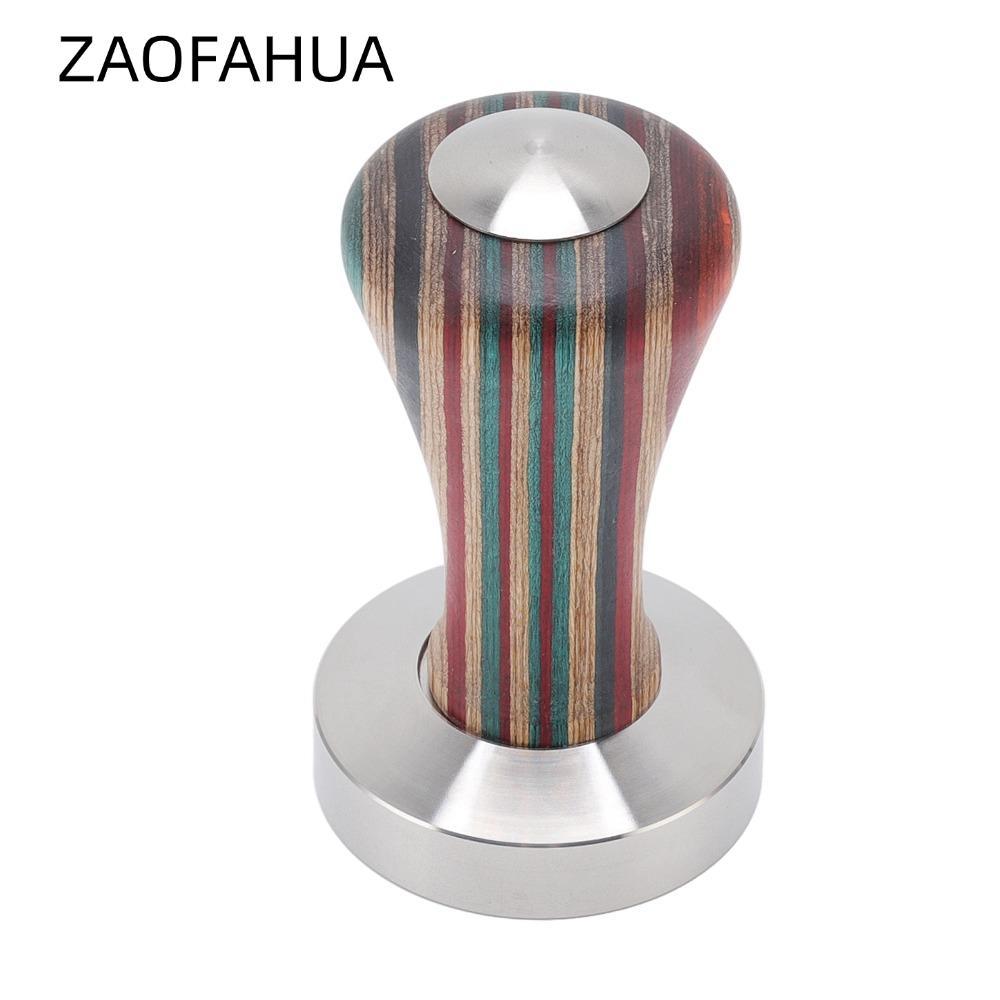 ZAOFAHUA Espresso Tamper, Đế phẳng Ergonomic Grip Cà phê Tamper, Chuyên nghiệp Bạc 304 Thép không gỉ