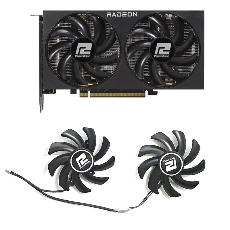 Dành cho POWERCOLOR Radeon RX7600 8GB Fighter Phiên bản cạnh tranh Quạt thay thế Card đồ họa