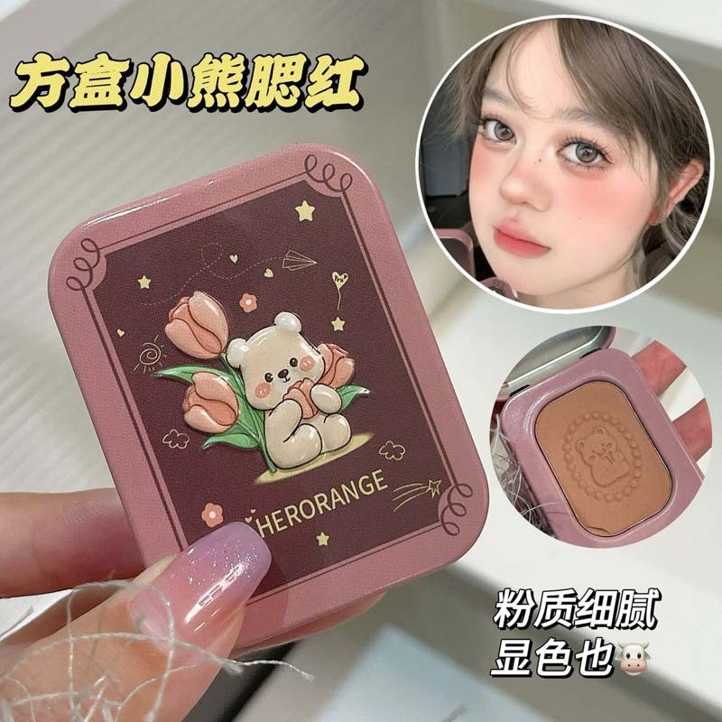 Preferred#HERORANGE Flower Star Little Bear Blush - Low Saturation, Light Matte Finish, Long-Lasting