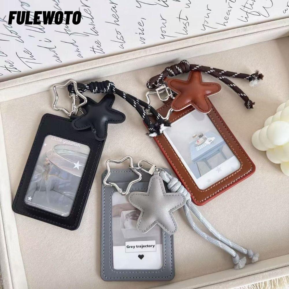 FILEWOTO Kpop Idol Photocard Holder, INS PU Leather Card Holder, Di động Y2k Idol Photo Cards Tay áo