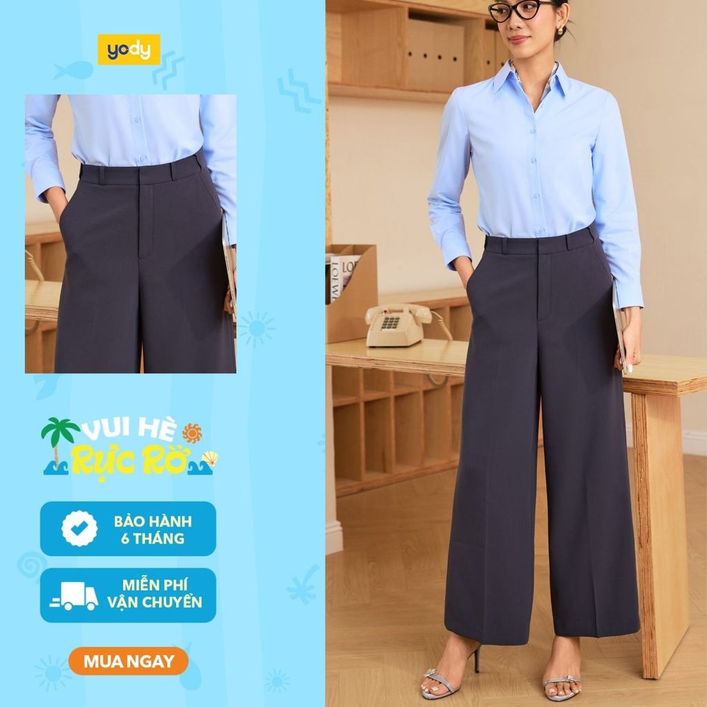 [BST EASY OFFICE] Quần Âu Nữ YODY wide leg essential WOTR26A010