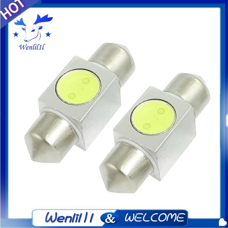 2 Chiếc Ô Tô Tự Động Trắng 1W SMD LED Festoon Dome Bóng Đèn 31mm