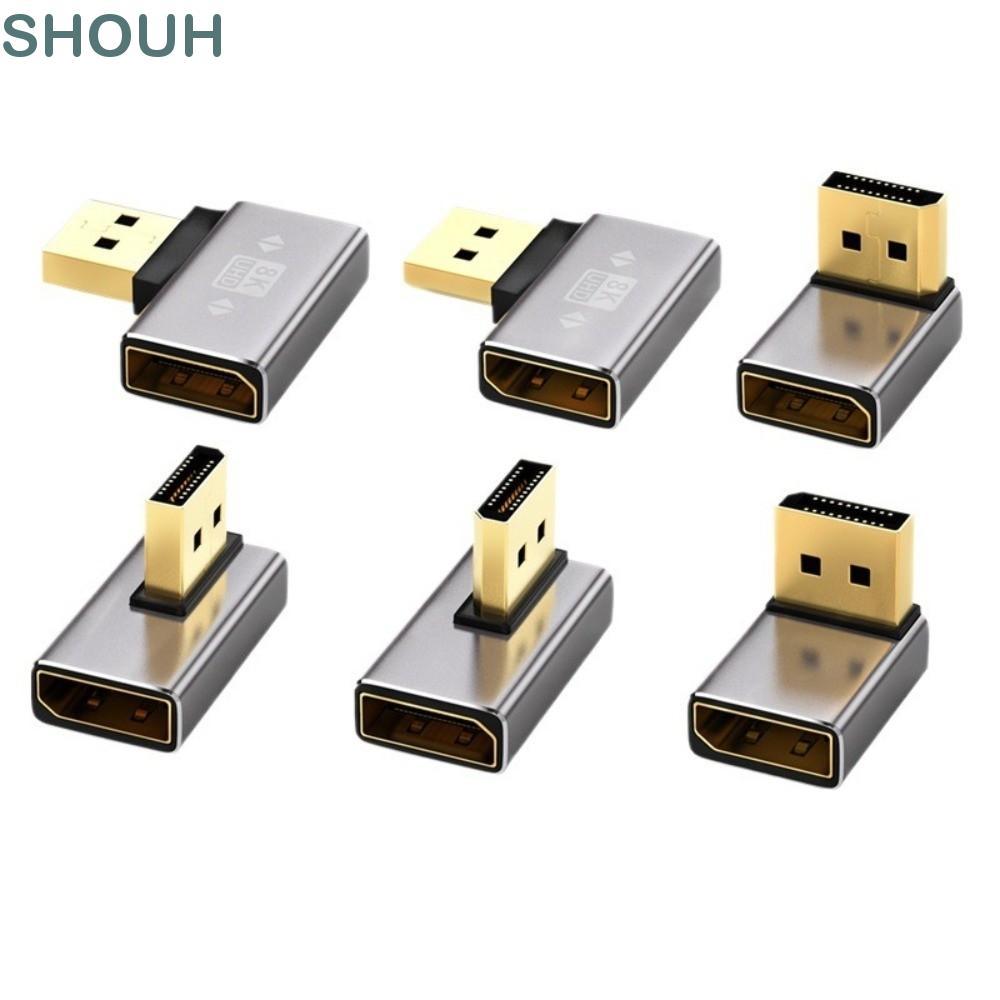 Bộ chuyển đổi cổng hiển thị SHOUH, Bộ chuyển đổi DP1.4 L Shape DP Male sang Female, Góc 90 độ 8K 60H