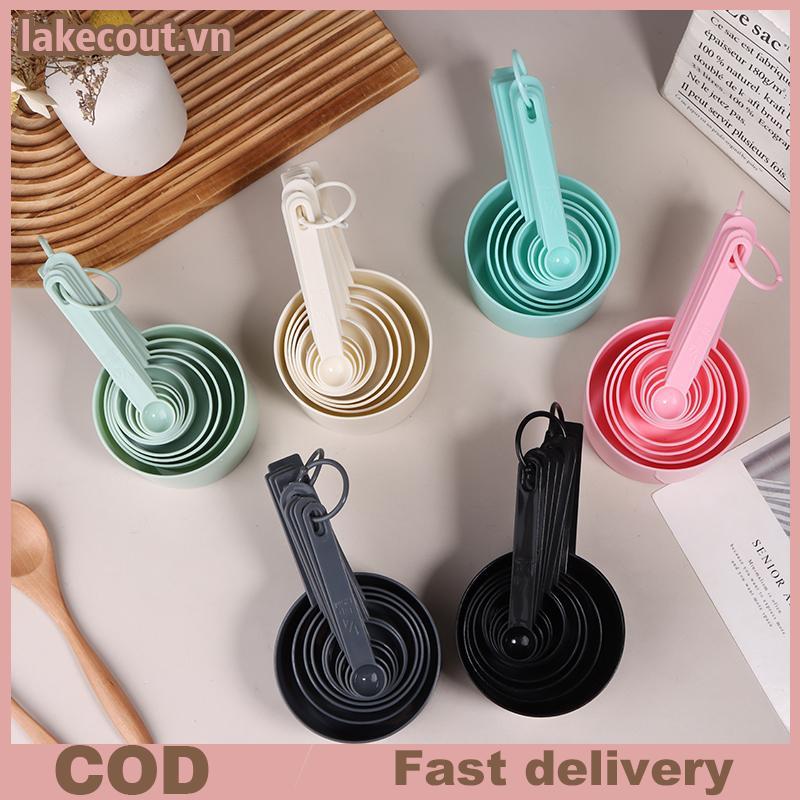 Lat 10 Cái / bộ Dụng Cụ Đo Nhựa Thìa Đo Staable Muỗng Muỗng Muỗng Đường Muỗng Bánh Nướng Bột Đo Ly L