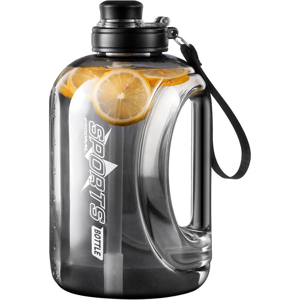 Large 95 OZ Water Bottle with Straw, Portable Handle, BPA Free, Eco-Friendly, Perfect for Sports and