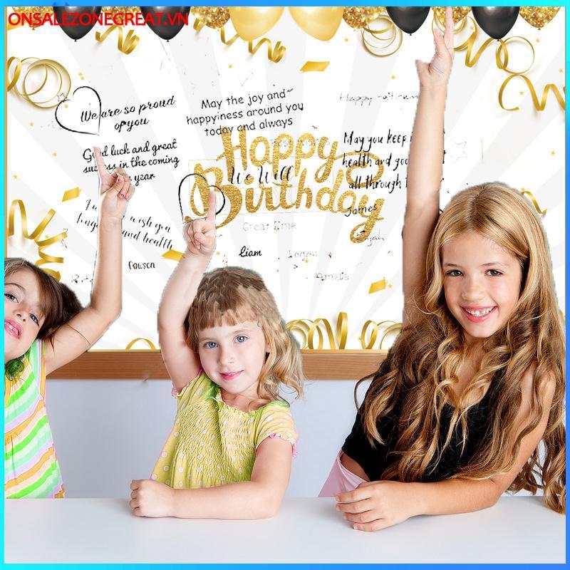 Ons New Happy Birthday Gold Giant Birthday Guestbook Messagememorative Card at