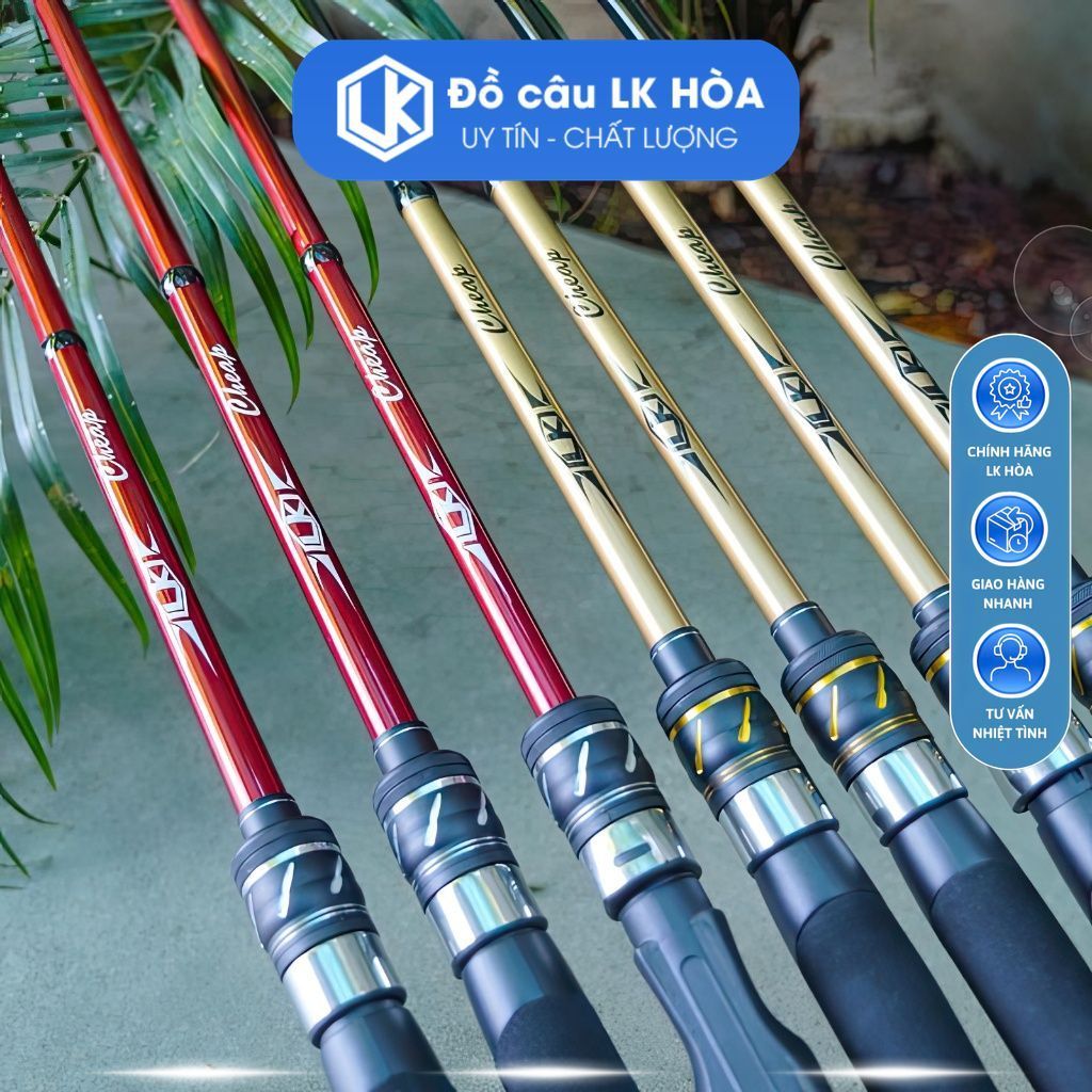 (TẶNG 01 CHUỘT TRƠN LK) Cần câu chuyên lure LK Cheap 1m98, cần câu giá học sinh sinh viên