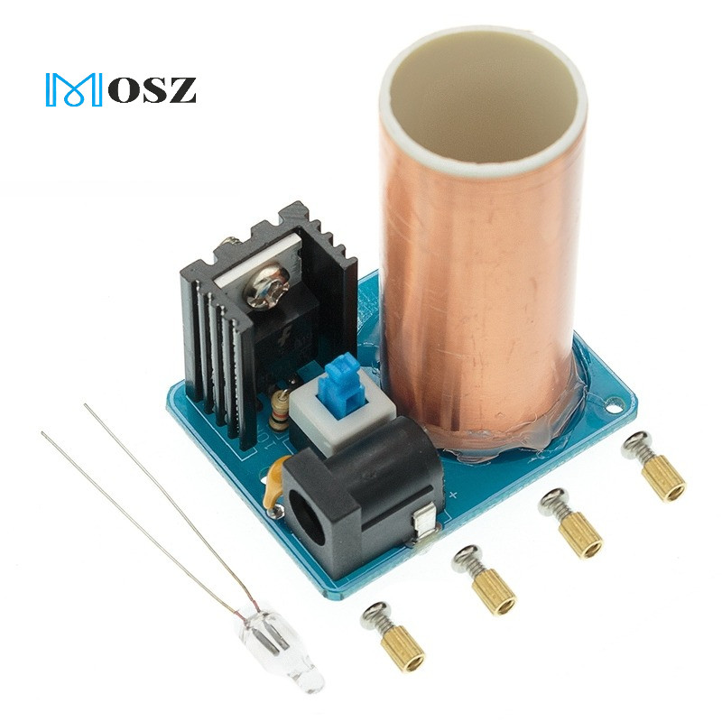 BD243 Mini Tesla Coil Kit Đạo cụ ma thuật DIY Phần Đèn rỗng Công nghệ Tự làm Điện tử BD243C