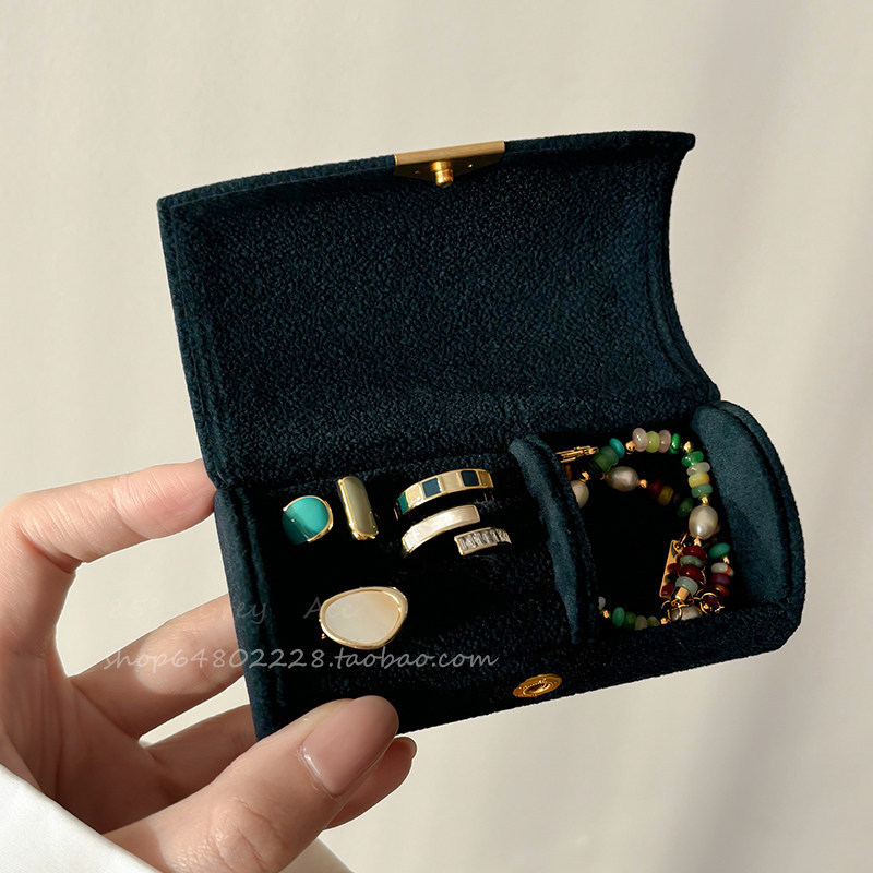 Preferred#Exquisite and portable mini jewelry storage box for women, suitable for business trips and