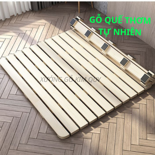 Giường pallet giường cuộn Nhật bản Giường ngủ giường ballet Giường gấp gọn chất liệu gỗ Quế Thơm