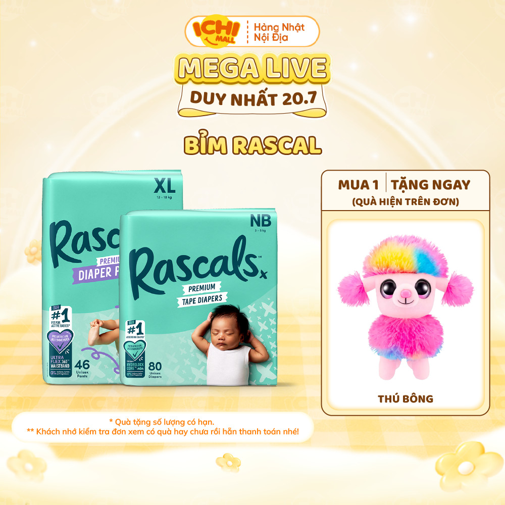 [HCM] Tã/bỉm dán Rascal + Friends size NB80/S70 - Hàng Chính Hãng _Ichimall