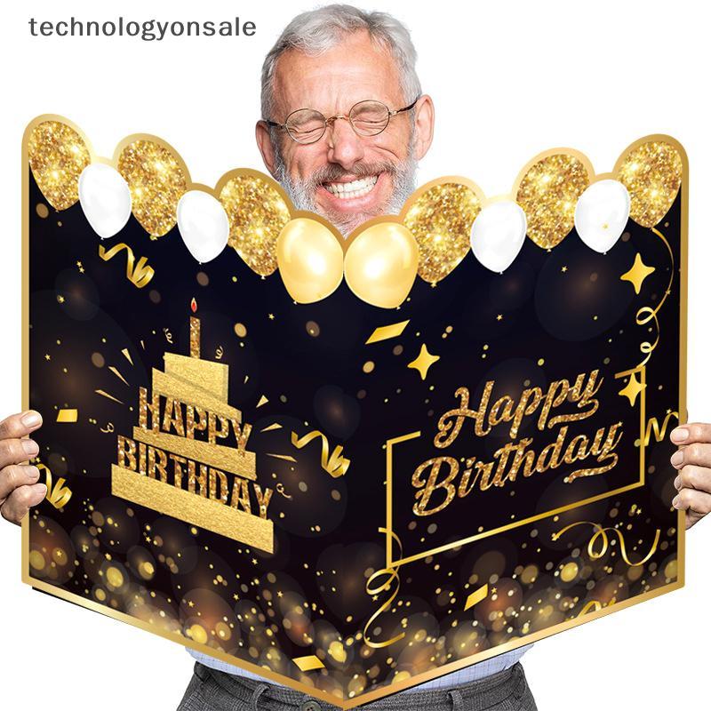 [Tech] New Happy Birthday Gold Giant Birthday Guestbook Messagememorative Card Boutique