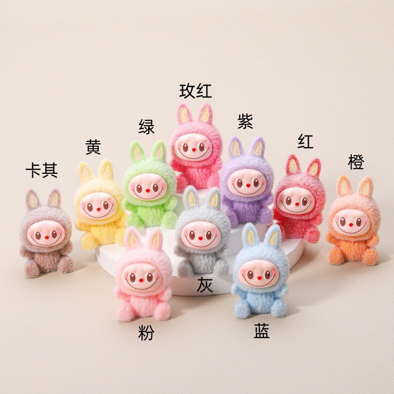 Preferred#Labubu Cute Figurine Blind Box labubu Cartoon figurine desktop workstation mini car macaro